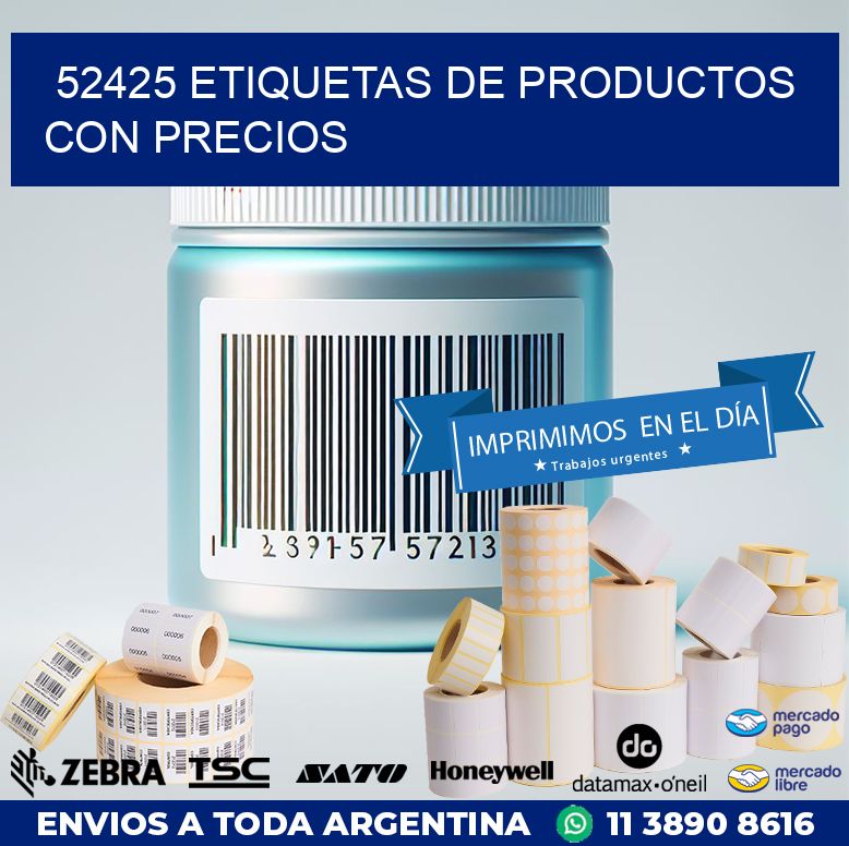 52425 ETIQUETAS DE PRODUCTOS CON PRECIOS