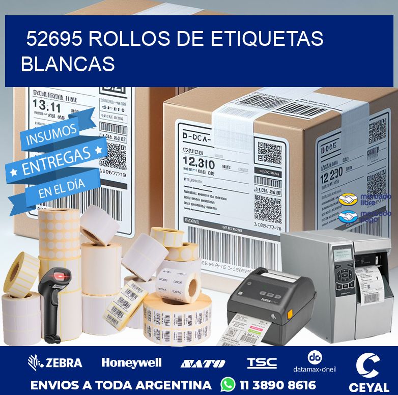 52695 ROLLOS DE ETIQUETAS BLANCAS