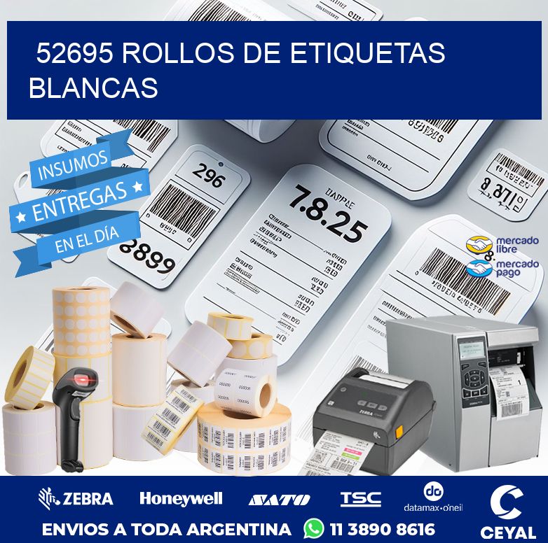 52695 ROLLOS DE ETIQUETAS BLANCAS