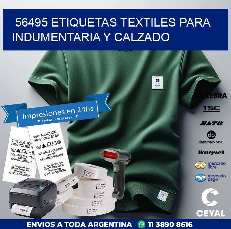 56495 ETIQUETAS TEXTILES PARA INDUMENTARIA Y CALZADO
