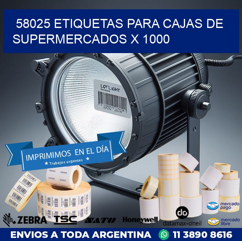 58025 ETIQUETAS PARA CAJAS DE SUPERMERCADOS X 1000