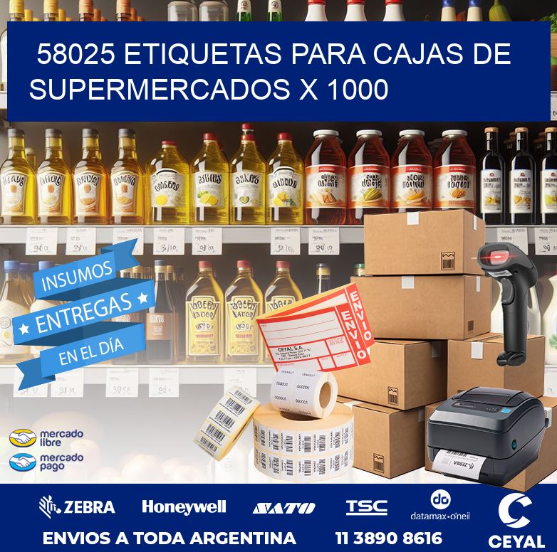 58025 ETIQUETAS PARA CAJAS DE SUPERMERCADOS X 1000