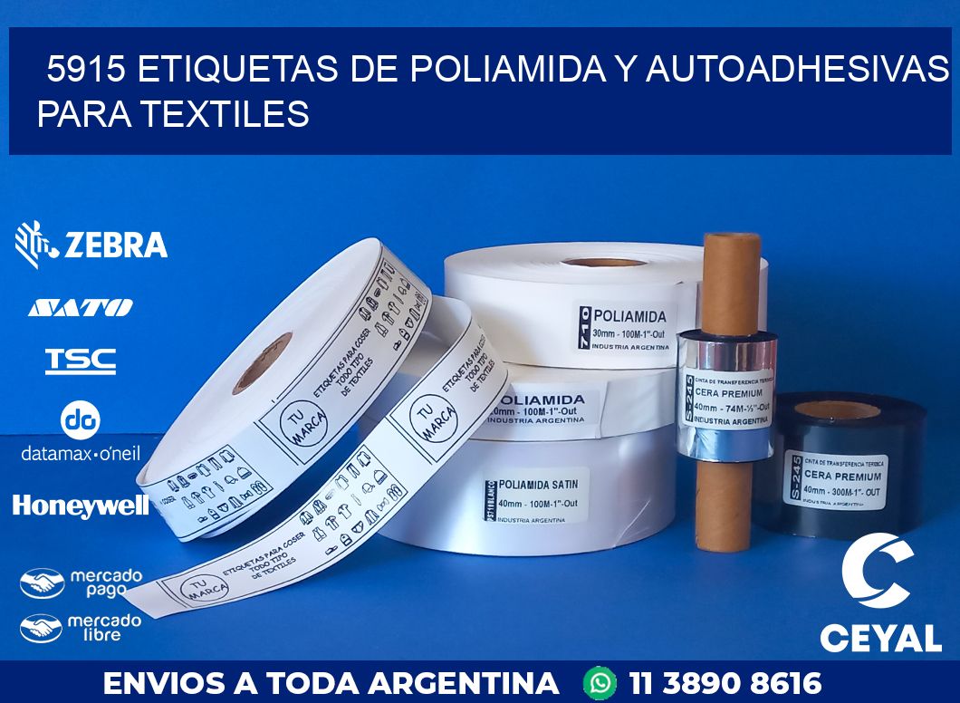 5915 ETIQUETAS DE POLIAMIDA Y AUTOADHESIVAS PARA TEXTILES