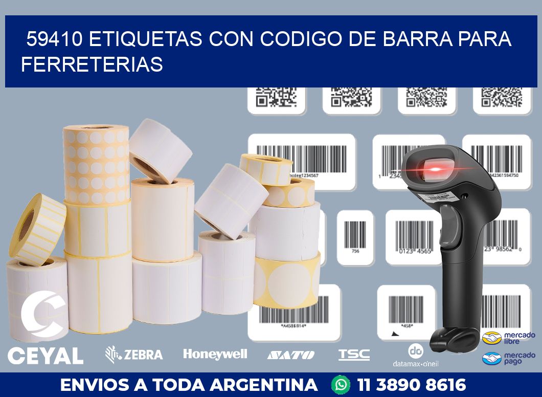 59410 ETIQUETAS CON CODIGO DE BARRA PARA FERRETERIAS