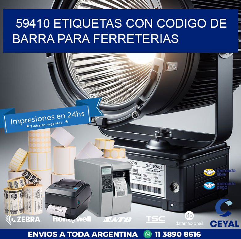 59410 ETIQUETAS CON CODIGO DE BARRA PARA FERRETERIAS