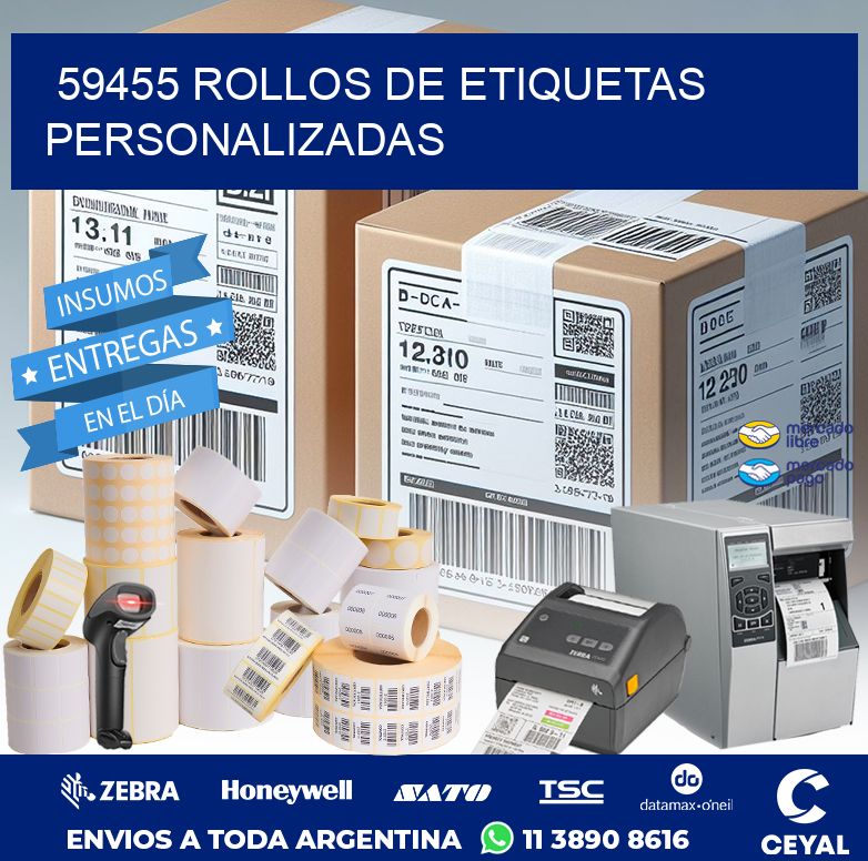 59455 ROLLOS DE ETIQUETAS PERSONALIZADAS