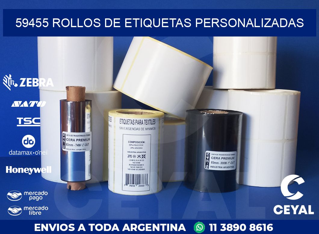 59455 ROLLOS DE ETIQUETAS PERSONALIZADAS
