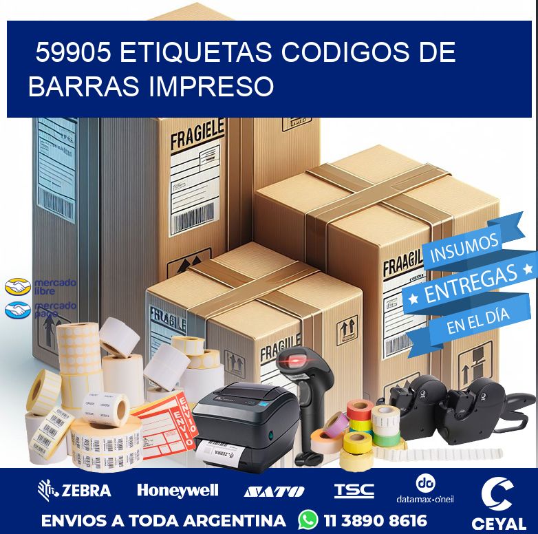 59905 ETIQUETAS CODIGOS DE BARRAS IMPRESO