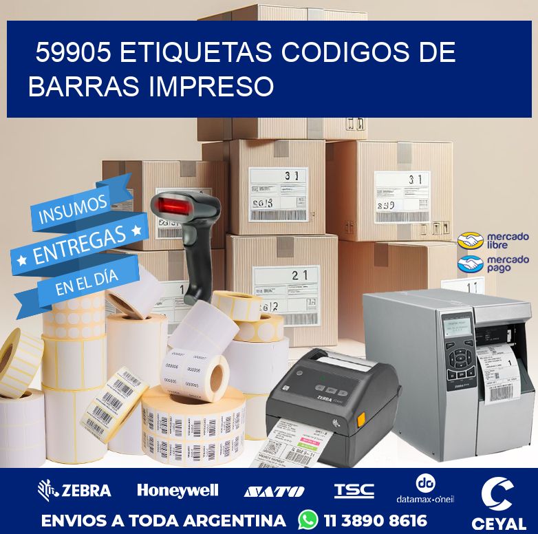 59905 ETIQUETAS CODIGOS DE BARRAS IMPRESO