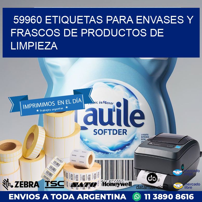 59960 ETIQUETAS PARA ENVASES Y FRASCOS DE PRODUCTOS DE LIMPIEZA