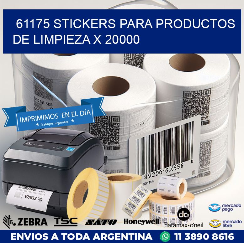 61175 STICKERS PARA PRODUCTOS DE LIMPIEZA X 20000