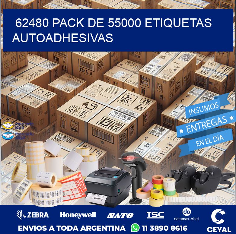 62480 PACK DE 55000 ETIQUETAS AUTOADHESIVAS
