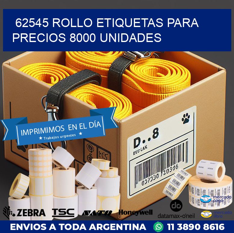 62545 ROLLO ETIQUETAS PARA PRECIOS 8000 UNIDADES