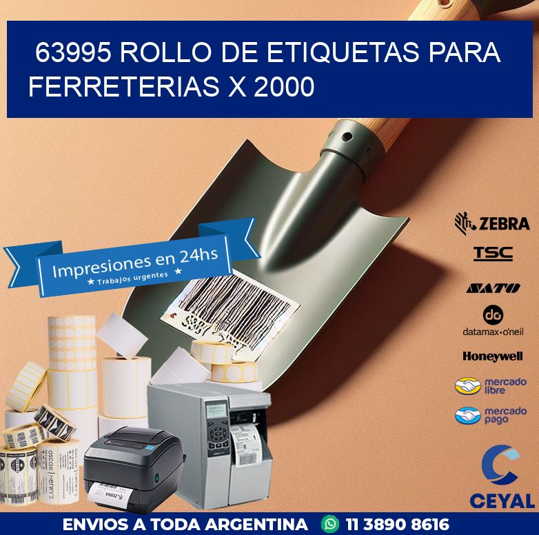 63995 ROLLO DE ETIQUETAS PARA FERRETERIAS X 2000