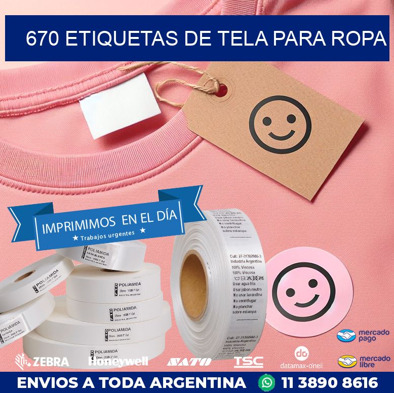 670 ETIQUETAS DE TELA PARA ROPA