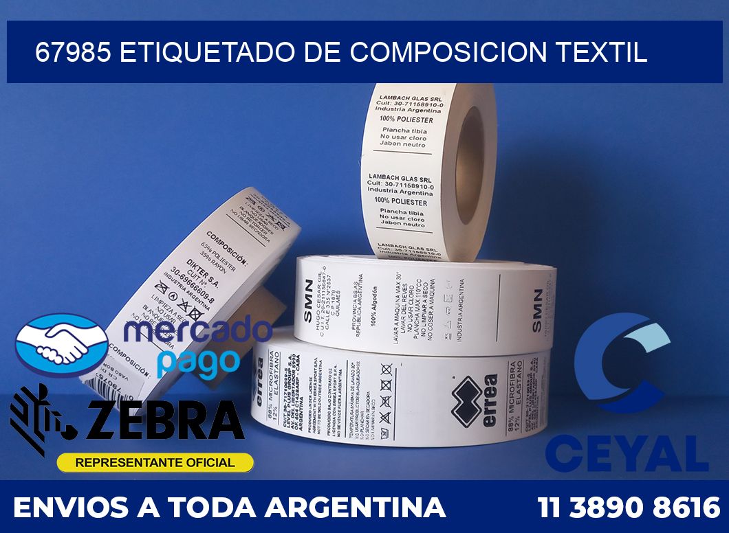 67985 ETIQUETADO DE COMPOSICION TEXTIL