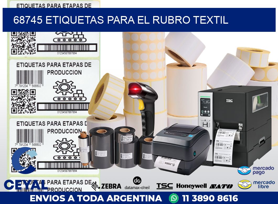 68745 ETIQUETAS PARA EL RUBRO TEXTIL