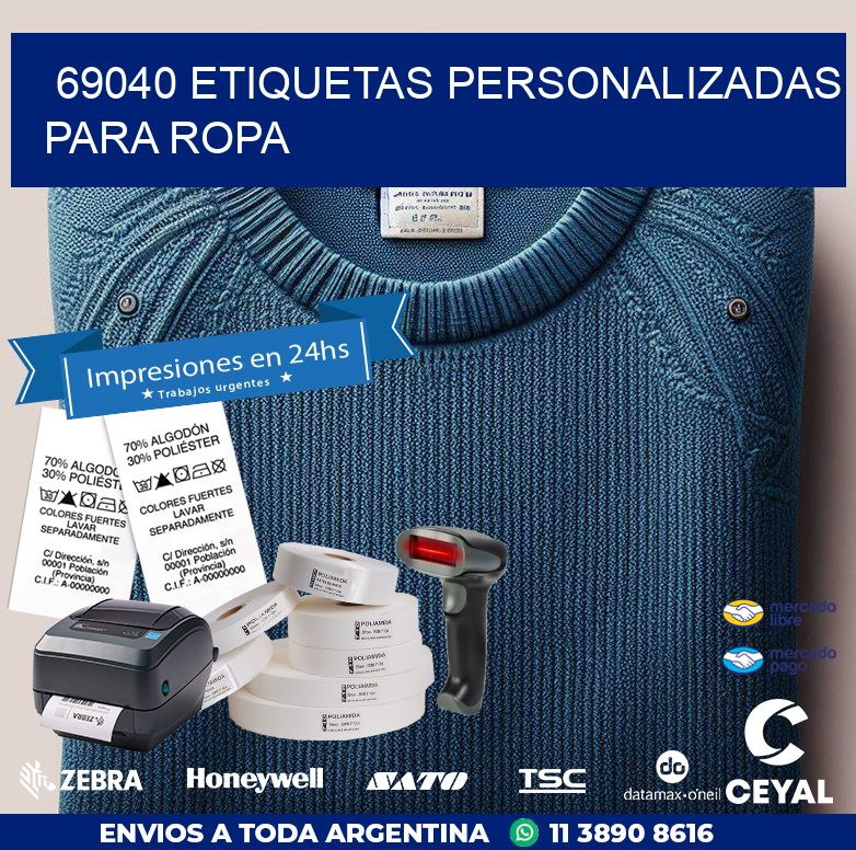 69040 ETIQUETAS PERSONALIZADAS PARA ROPA