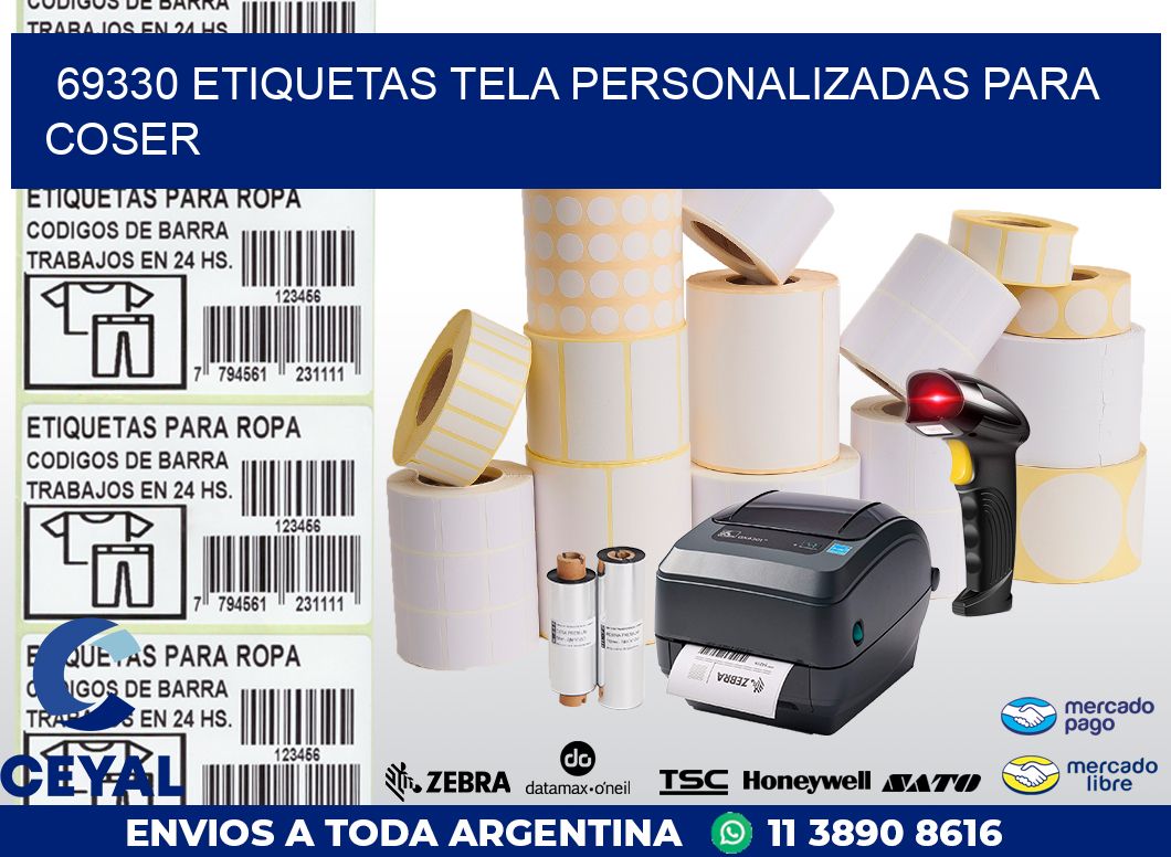 69330 ETIQUETAS TELA PERSONALIZADAS PARA COSER