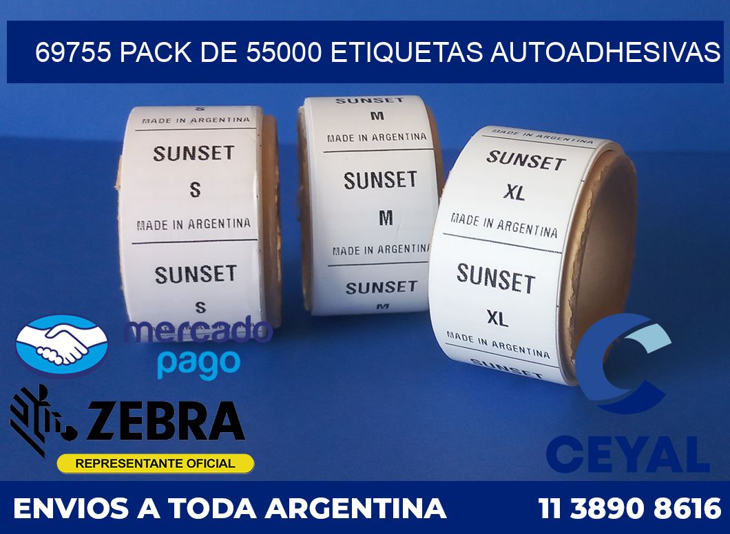 69755 PACK DE 55000 ETIQUETAS AUTOADHESIVAS