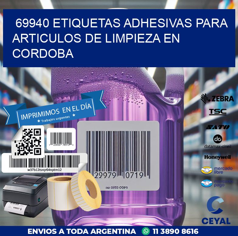 69940 ETIQUETAS ADHESIVAS PARA ARTICULOS DE LIMPIEZA EN CORDOBA