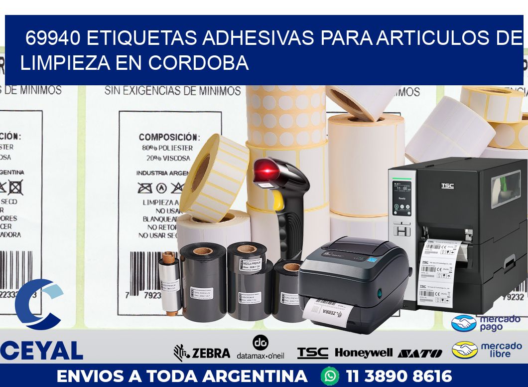 69940 ETIQUETAS ADHESIVAS PARA ARTICULOS DE LIMPIEZA EN CORDOBA