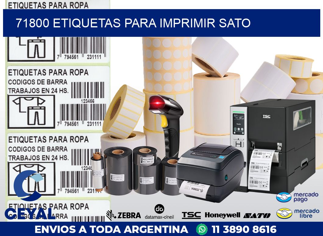 71800 ETIQUETAS PARA IMPRIMIR SATO