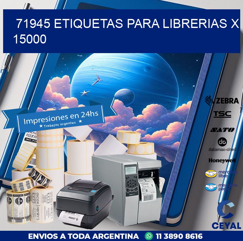 71945 ETIQUETAS PARA LIBRERIAS X 15000