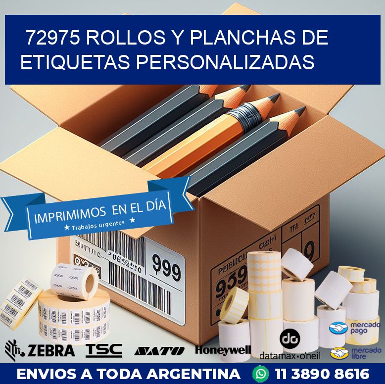 72975 ROLLOS Y PLANCHAS DE ETIQUETAS PERSONALIZADAS