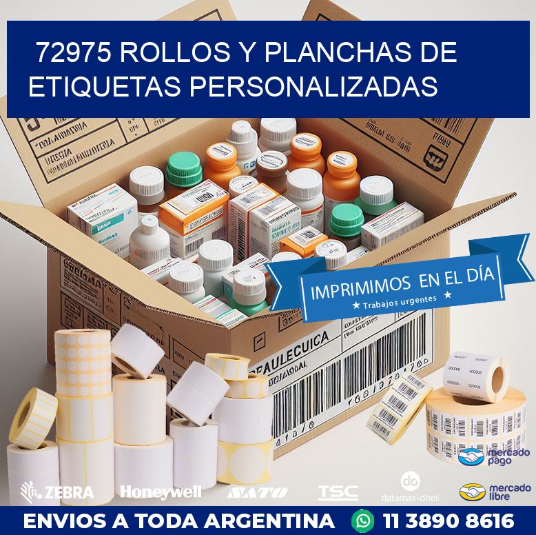 72975 ROLLOS Y PLANCHAS DE ETIQUETAS PERSONALIZADAS