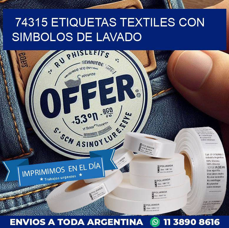 74315 ETIQUETAS TEXTILES CON SIMBOLOS DE LAVADO