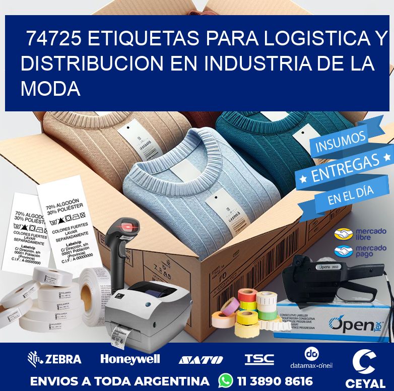 74725 ETIQUETAS PARA LOGISTICA Y DISTRIBUCION EN INDUSTRIA DE LA MODA