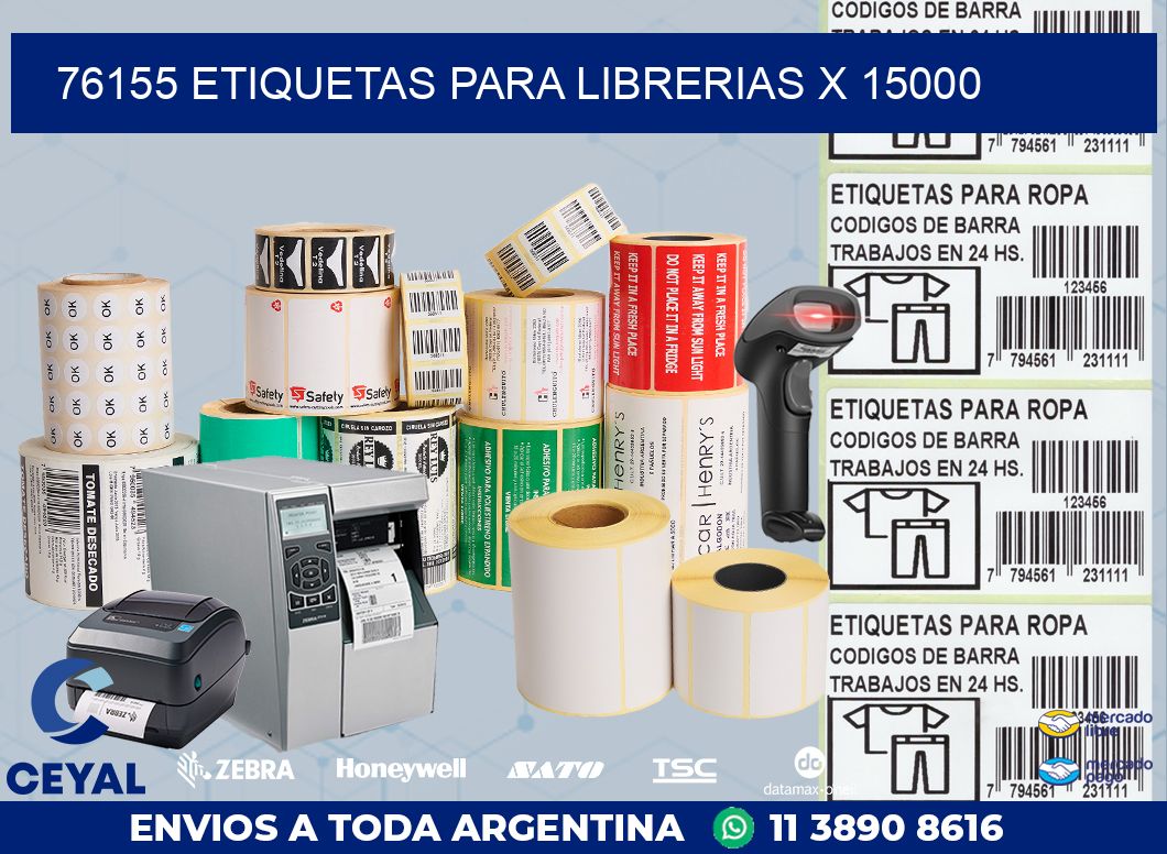 76155 ETIQUETAS PARA LIBRERIAS X 15000
