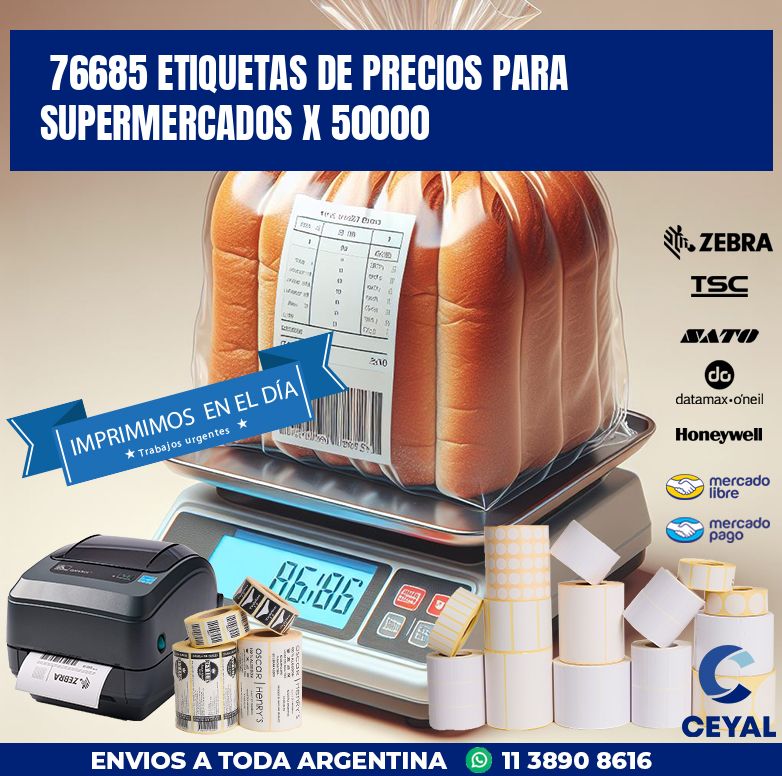 76685 ETIQUETAS DE PRECIOS PARA SUPERMERCADOS X 50000