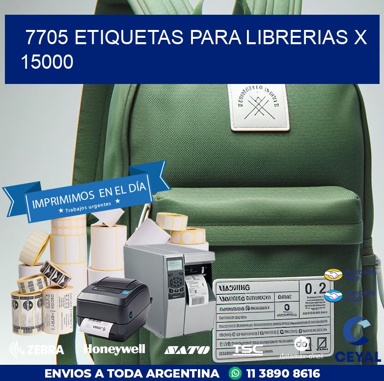 7705 ETIQUETAS PARA LIBRERIAS X 15000