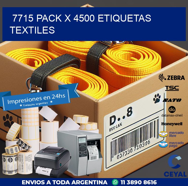 7715 PACK X 4500 ETIQUETAS TEXTILES
