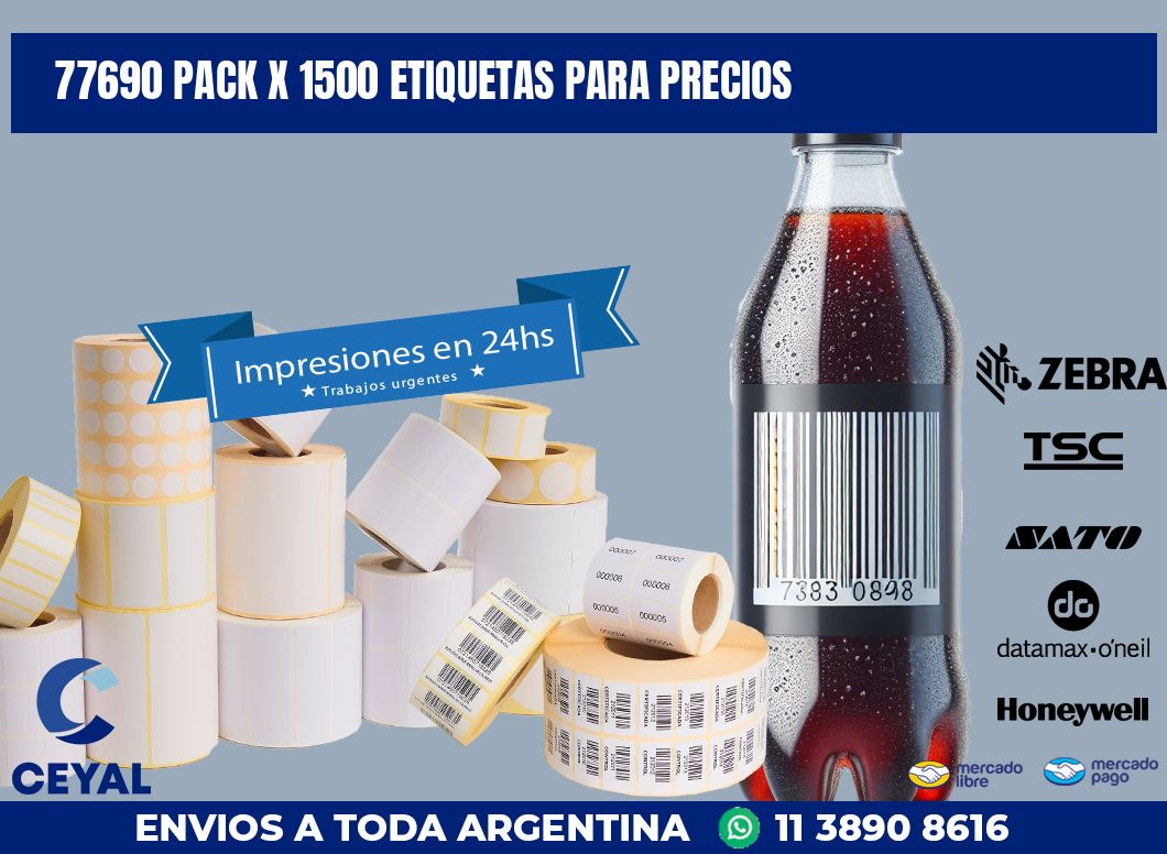 77690 PACK X 1500 ETIQUETAS PARA PRECIOS