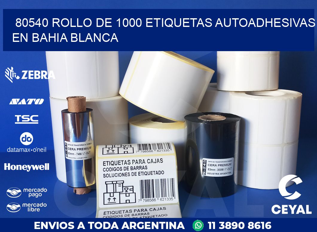 80540 ROLLO DE 1000 ETIQUETAS AUTOADHESIVAS EN BAHIA BLANCA