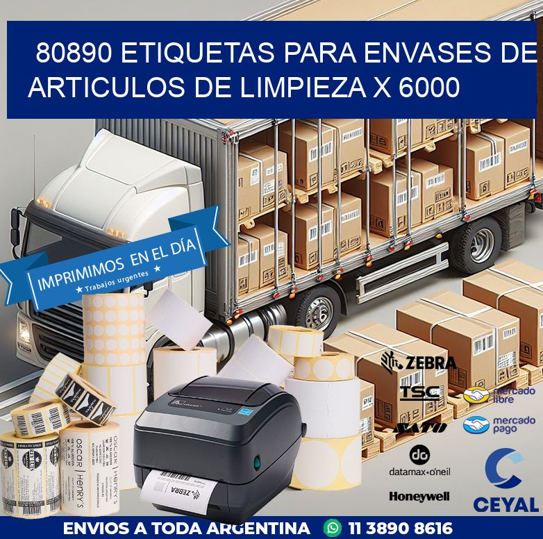 80890 ETIQUETAS PARA ENVASES DE ARTICULOS DE LIMPIEZA X 6000