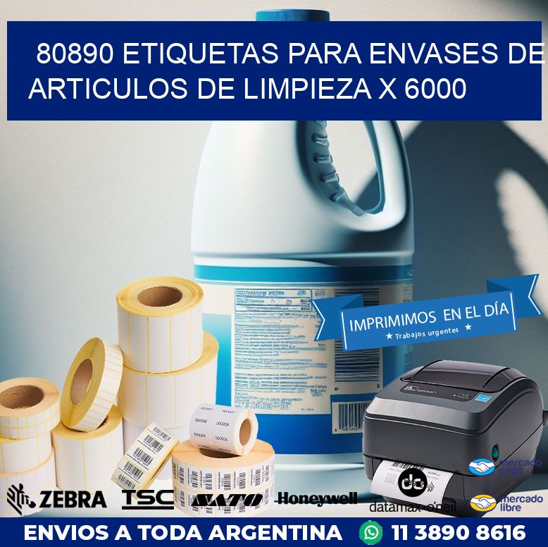 80890 ETIQUETAS PARA ENVASES DE ARTICULOS DE LIMPIEZA X 6000