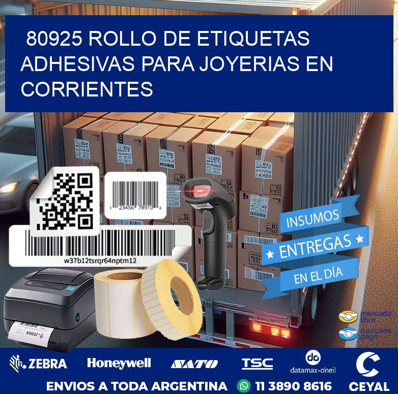 80925 ROLLO DE ETIQUETAS ADHESIVAS PARA JOYERIAS EN CORRIENTES