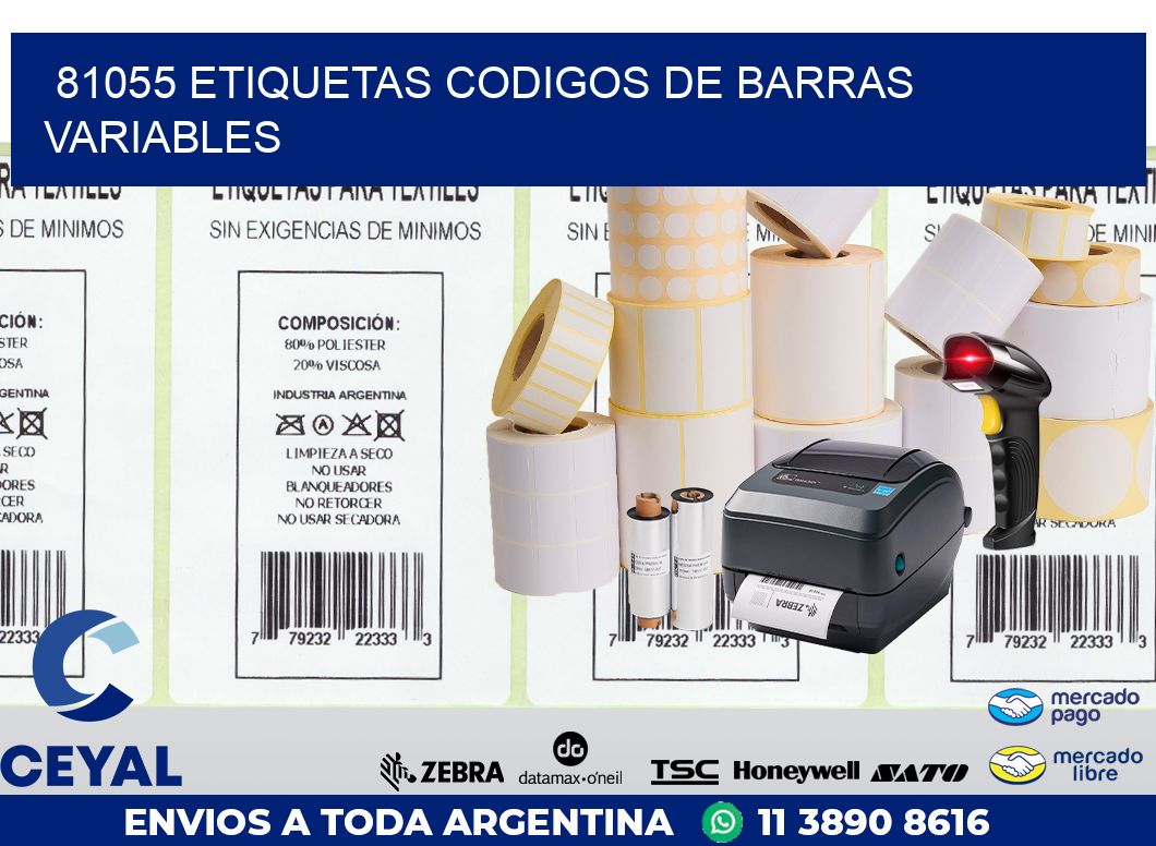 81055 ETIQUETAS CODIGOS DE BARRAS VARIABLES