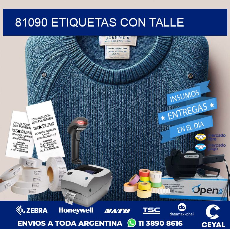 81090 ETIQUETAS CON TALLE