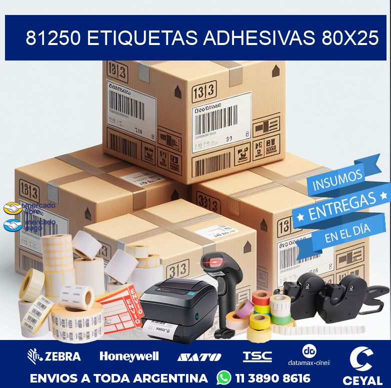 81250 ETIQUETAS ADHESIVAS 80X25