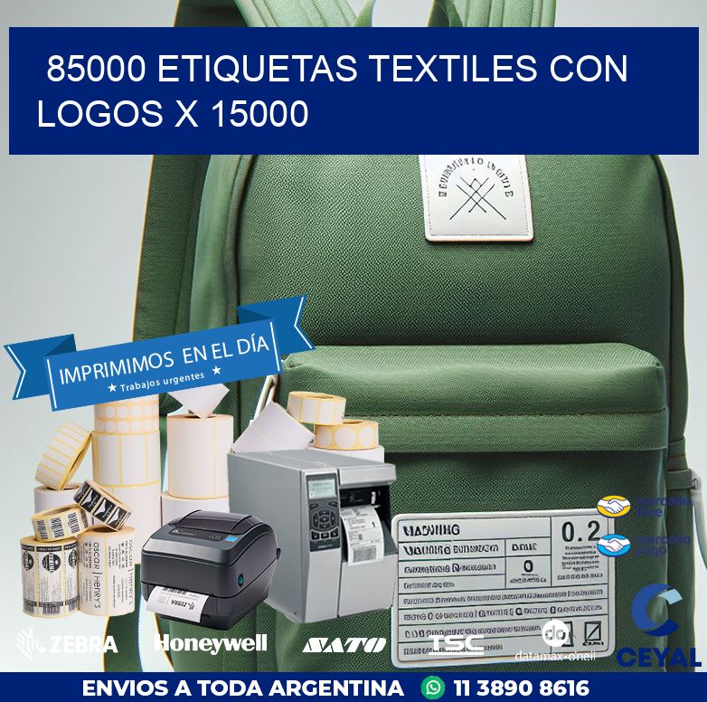 85000 ETIQUETAS TEXTILES CON LOGOS X 15000