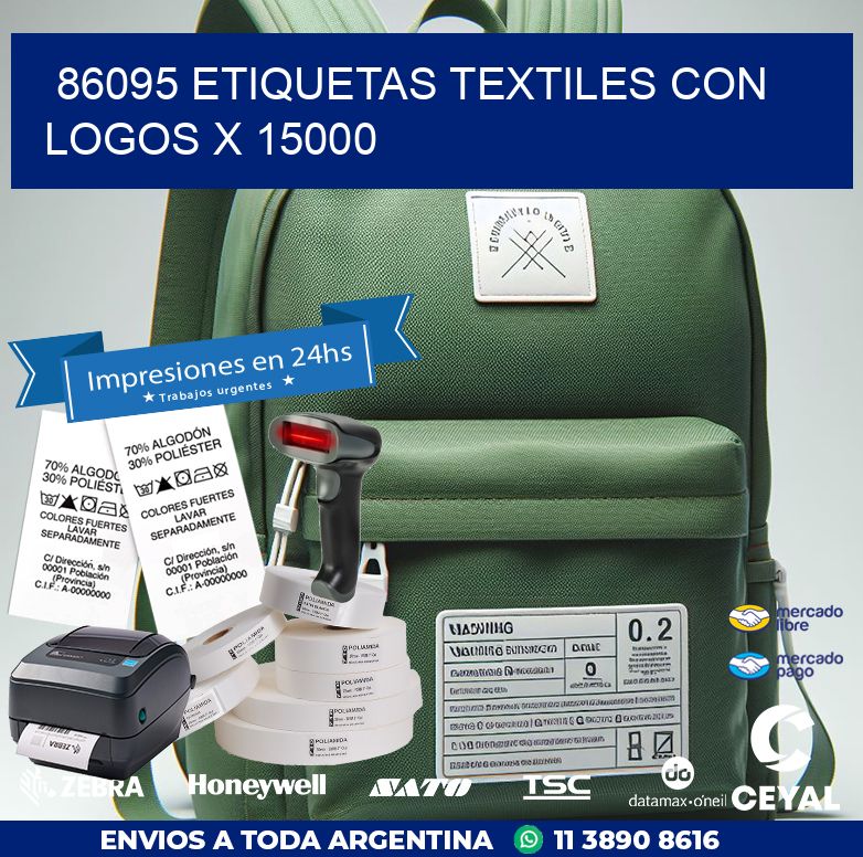 86095 ETIQUETAS TEXTILES CON LOGOS X 15000