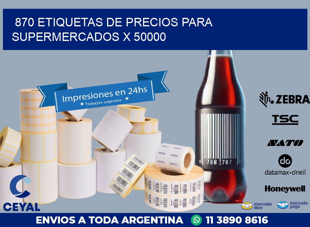 870 ETIQUETAS DE PRECIOS PARA SUPERMERCADOS X 50000