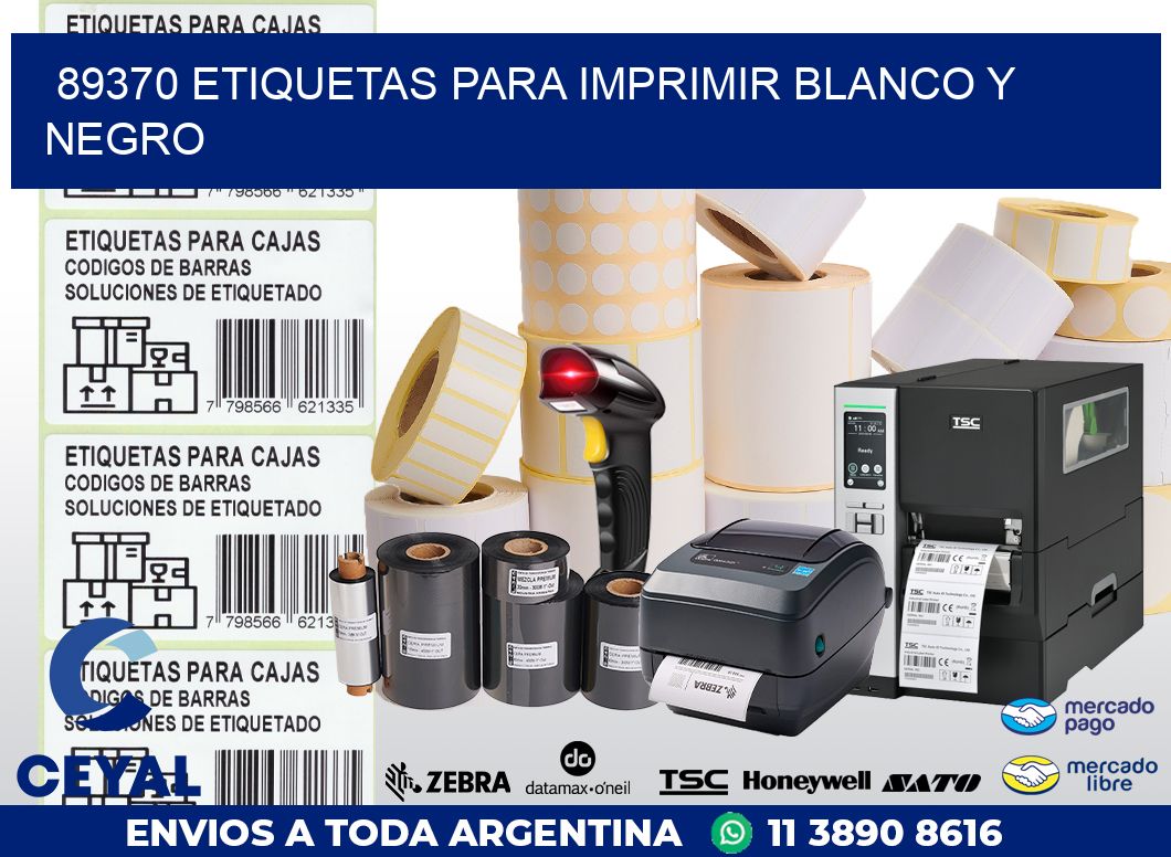 89370 ETIQUETAS PARA IMPRIMIR BLANCO Y NEGRO