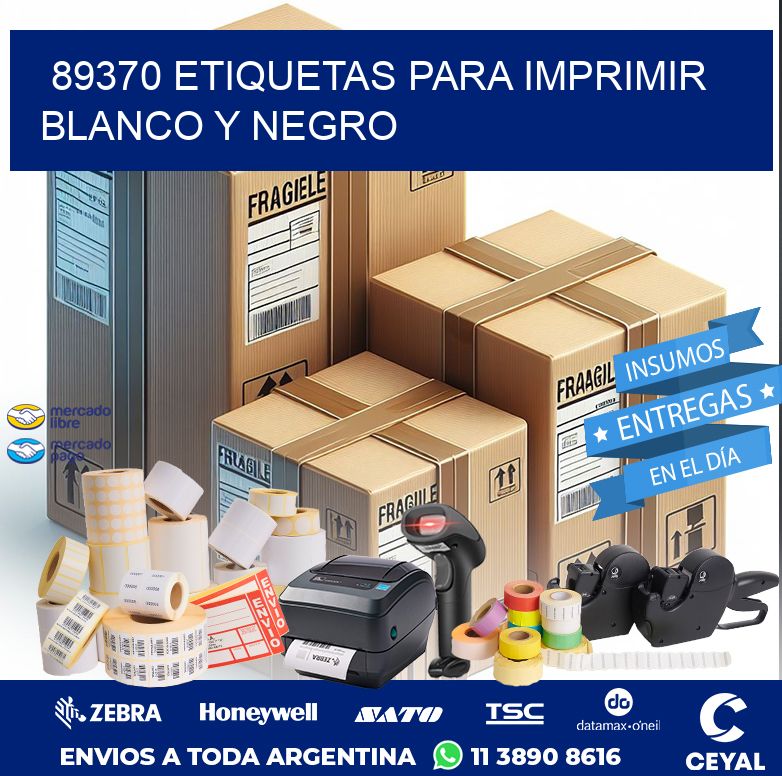 89370 ETIQUETAS PARA IMPRIMIR BLANCO Y NEGRO