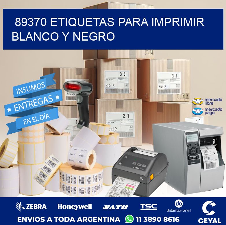89370 ETIQUETAS PARA IMPRIMIR BLANCO Y NEGRO